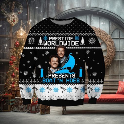 Prestige Worldwide Presents Boat’N Hoes Ugly Knitted Whiskey Christmas 3D Sweater For Men And Women