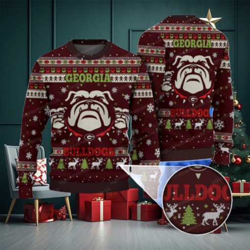 Pride Georgia Bulldogs Ugly Christmas Sweater Crimson Red And White