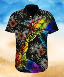 Pride Hawaiian Shirt Gift For Gay Colorful Turtle Lgbt Flower Design Hawaiian Shirt