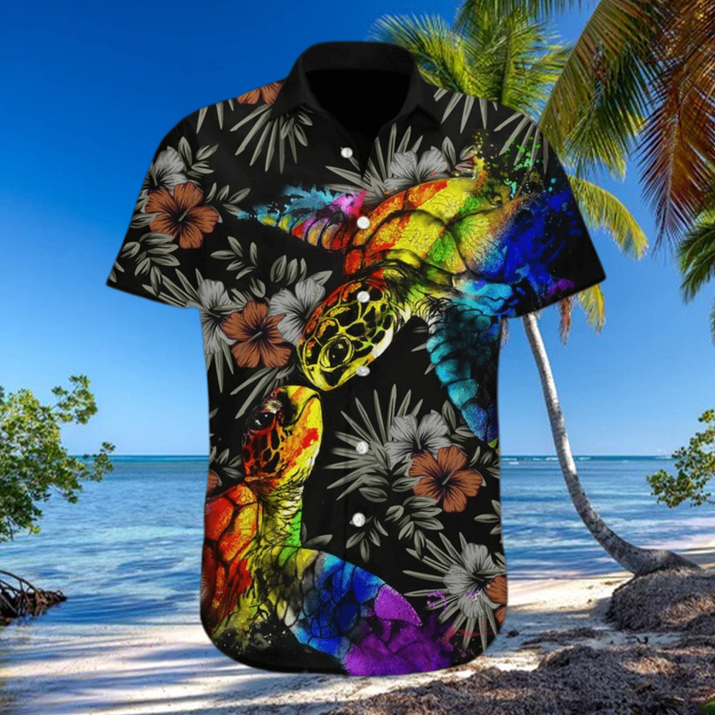 Pride Hawaiian Shirt Gift For Gay Colorful Turtle Lgbt Flower Design Hawaiian Shirt Pride Hawaiian Shirt Gift For Gay Colorful Turtle Lgbt Flower Design Hawaiian Shirt