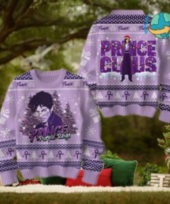 Prince Claus Purple Rain Ugly Christmas Sweater