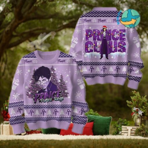 Prince Claus Purple Rain Ugly Christmas Sweater
