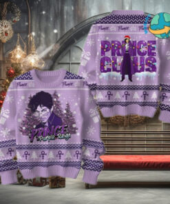 Prince Claus Purple Rain Ugly Christmas Sweater