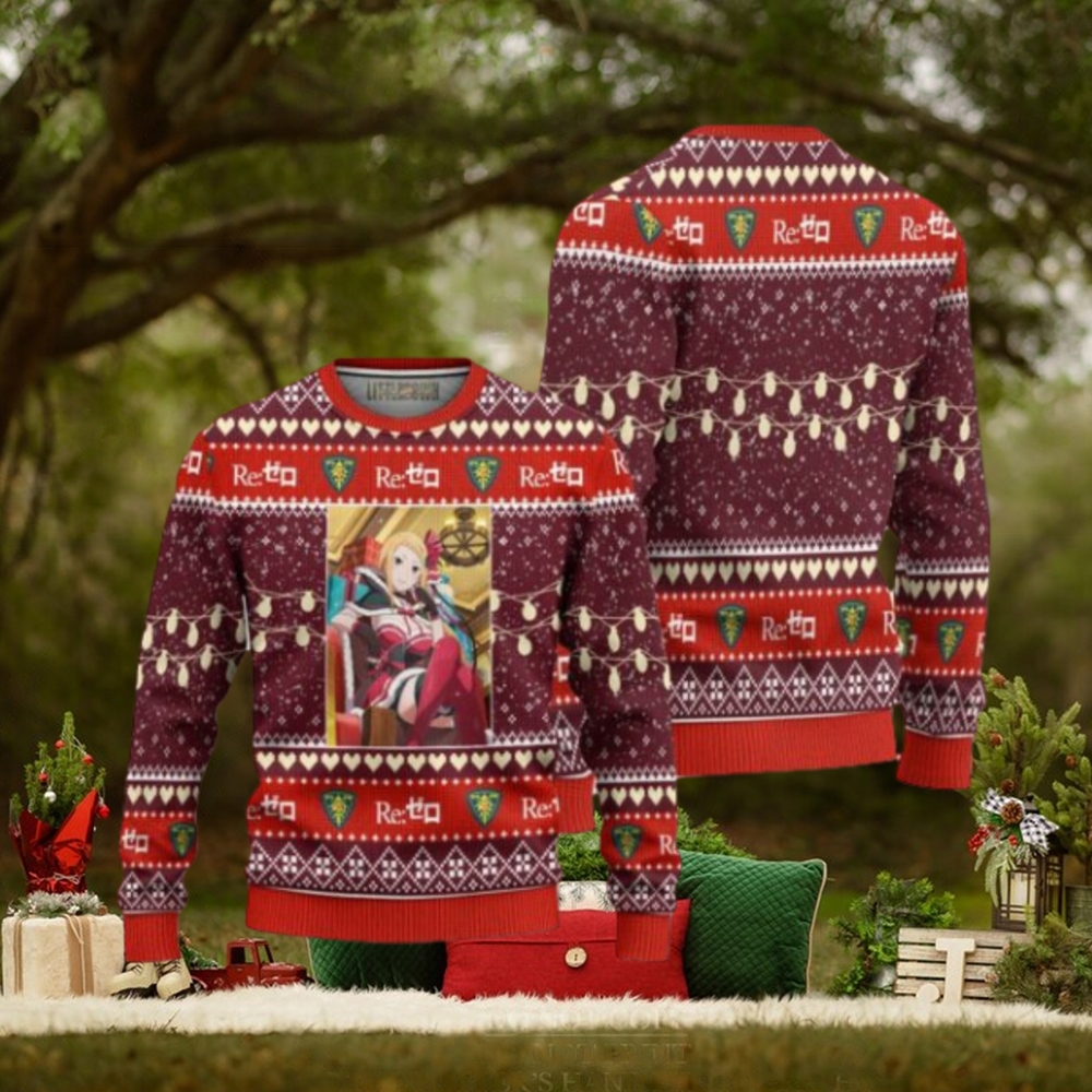 Priscilla Barielle Anime Ugly Christmas Sweater Custom Re Zero Xmas Gift Priscilla Barielle Anime Ugly Christmas Sweater Custom Re Zero Xmas Gift