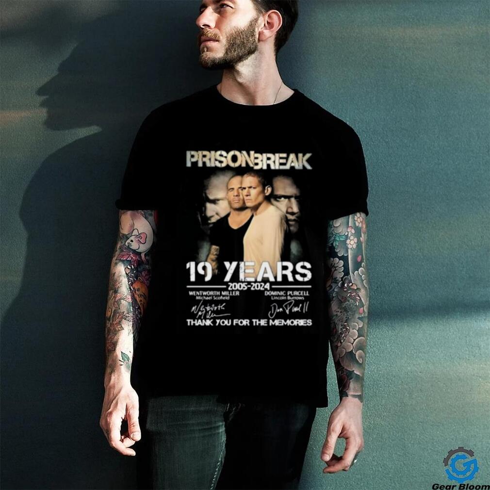 Prison Break 19 Years Of 2005 2024 Thank You For The Memories Signatures Shirt Prison Break 19 Years Of 2005 2024 Thank You For The Memories Signatures Shirt