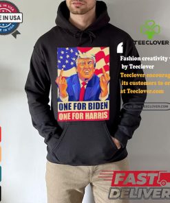 Pro Trump Anti Kamala Harris Joe Biden 2024 Election Vote Trump Middle Finger One For Joe One For Kamala T shirt