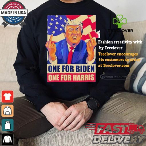 Pro Trump Anti Kamala Harris Joe Biden 2024 Election Vote Trump Middle Finger One For Joe One For Kamala T shirt