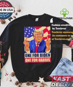 Pro Trump Anti Kamala Harris Joe Biden 2024 Election Vote Trump Middle Finger One For Joe One For Kamala T shirt