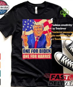 Pro Trump Anti Kamala Harris Joe Biden 2024 Election Vote Trump Middle Finger One For Joe One For Kamala T shirt