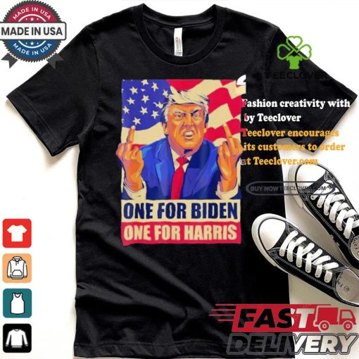 Pro Trump Anti Kamala Harris Joe Biden 2024 Election Vote Trump Middle Finger One For Joe One For Kamala T shirt