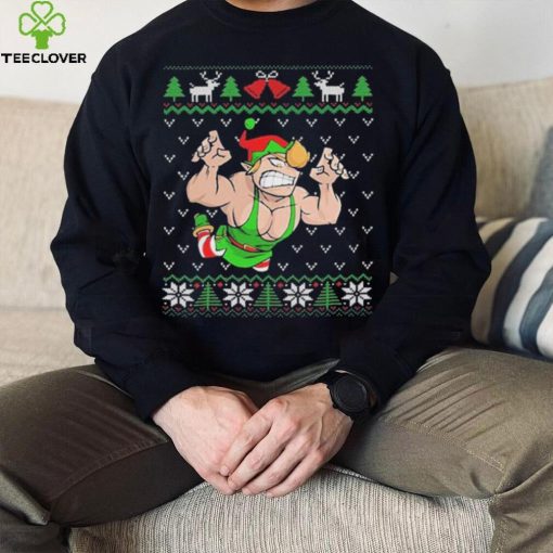 Pro Wrestling Flying Elf Christmas Ugly Shirt