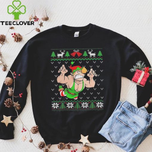 Pro Wrestling Flying Elf Christmas Ugly Shirt