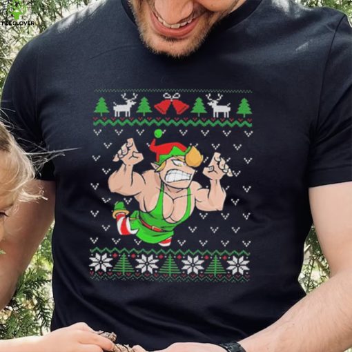 Pro Wrestling Flying Elf Christmas Ugly Shirt