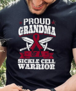 Proud Grandma Of A Sickle Cell Warrior SCD Awareness Ribbon T Shirt