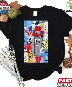 Proud Maga Garbage Trump Supporter Trash Can Cartoon Shirt