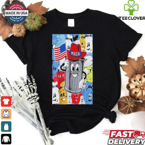 Proud Maga Garbage Trump Supporter Trash Can Cartoon Shirt