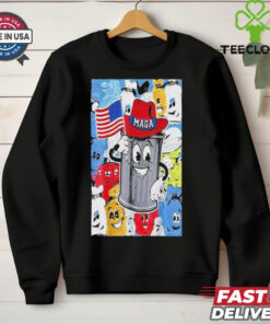Proud Maga Garbage Trump Supporter Trash Can Cartoon Shirt