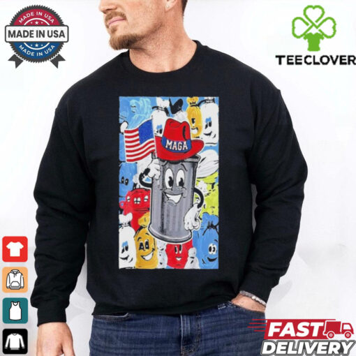 Proud Maga Garbage Trump Supporter Trash Can Cartoon Shirt