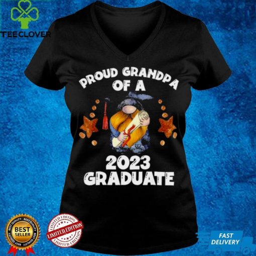 Proud grandpa of a 2023 graduate funny graduation gnome shirt