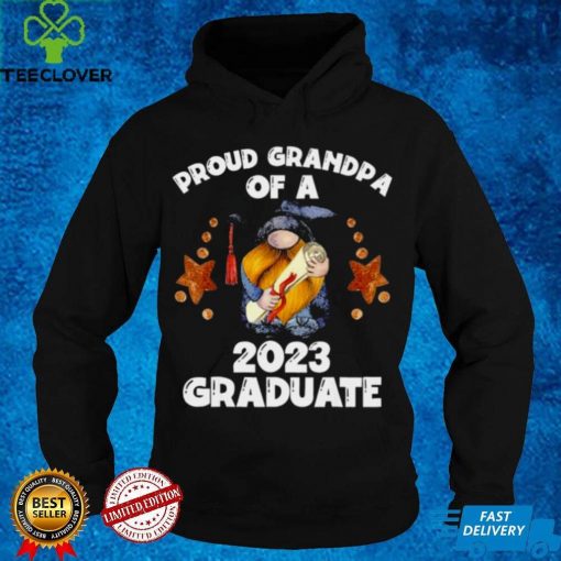 Proud grandpa of a 2023 graduate funny graduation gnome shirt