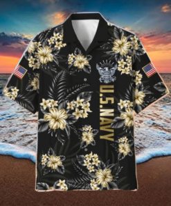 Proudly Served Beach US Navy Hawaiian Shirt Veteran