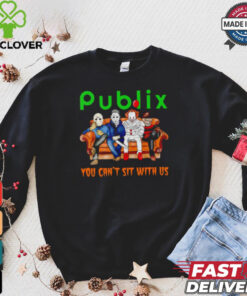 Publix club you can’t sit with us Voorhees Myers Pennywise and Krueger Halloween shirt