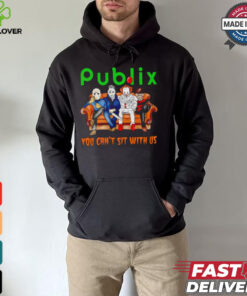 Publix club you can’t sit with us Voorhees Myers Pennywise and Krueger Halloween shirt