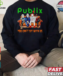 Publix club you can’t sit with us Voorhees Myers Pennywise and Krueger Halloween shirt