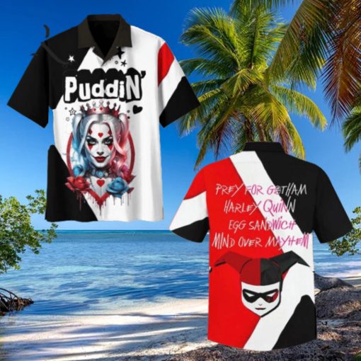 Puddin Prey For Gotham Harley Quinn Egg Sanwich Mind Over Mayhem Hawaiian Shirt