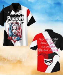 Puddin Prey For Gotham Harley Quinn Egg Sanwich Mind Over Mayhem Hawaiian Shirt