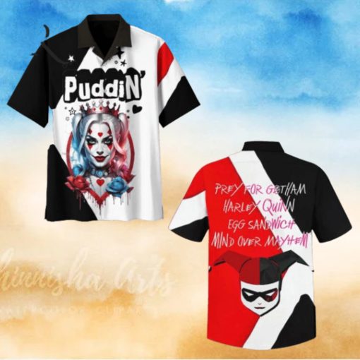 Puddin Prey For Gotham Harley Quinn Egg Sanwich Mind Over Mayhem Hawaiian Shirt