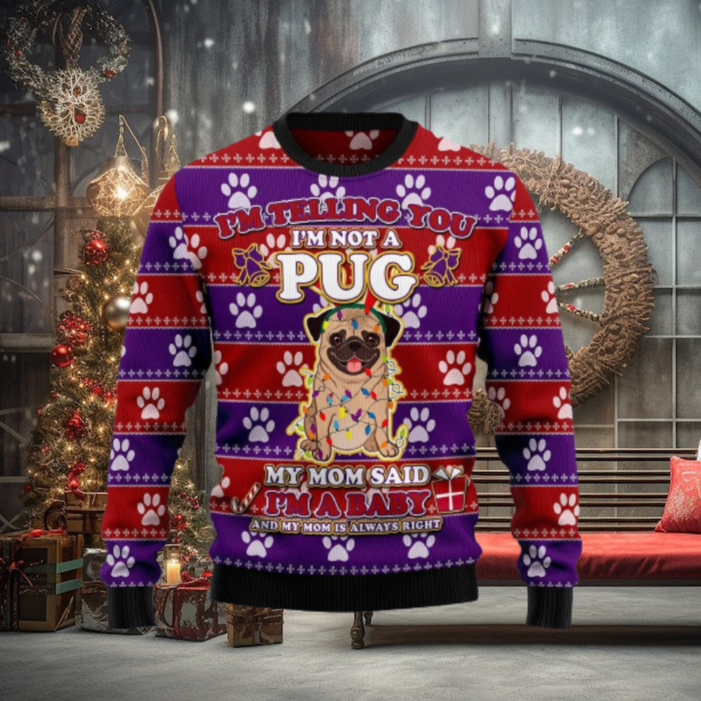 Pug Baby Ugly Christmas Sweater Gift Men Women Pug Baby Ugly Christmas Sweater Gift Men Women