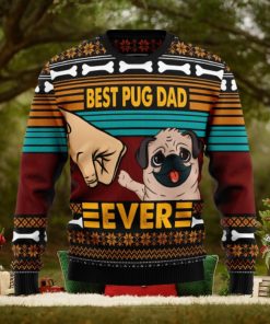 Pug Best Dog Dad dog dad Ugly Christmas Sweater Gift Men Women