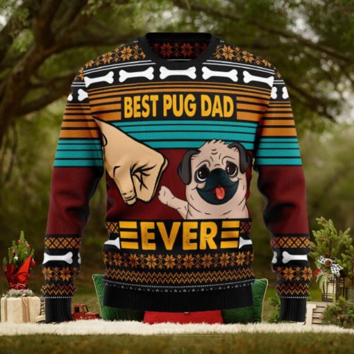 Pug Best Dog Dad dog dad Ugly Christmas Sweater Gift Men Women