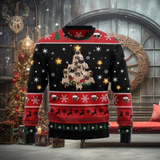 Pug Christmas Tree Best Gift For Dog Lovers Ugly Sweater