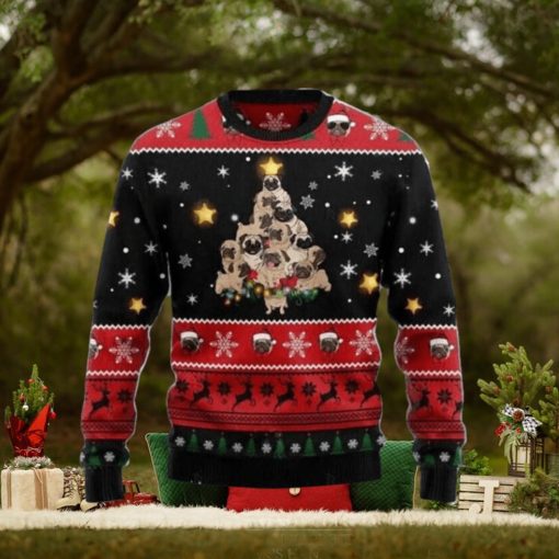 Pug Christmas Tree Best Gift For Dog Lovers Ugly Sweater