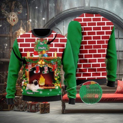 Pug Custom Ugly Sweater For Someone Who Loves Pet And Family On Christmas Time – Customize Family Names And Dog Names