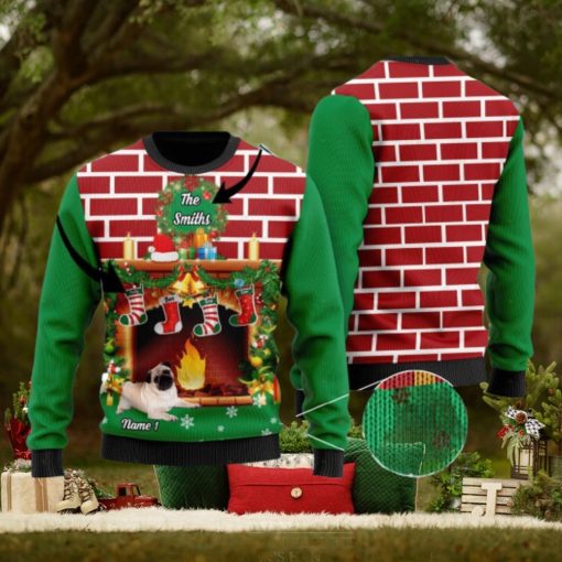Pug Custom Ugly Sweater For Someone Who Loves Pet And Family On Christmas Time – Customize Family Names And Dog Names