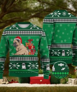 Pug Dog Pattern Falling Snowflakes All Over Printed 3D Ugly Christmas Sweater Christmas Gift For Men And Women