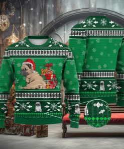 Pug Dog Pattern Falling Snowflakes All Over Printed 3D Ugly Christmas Sweater Christmas Gift For Men And Women