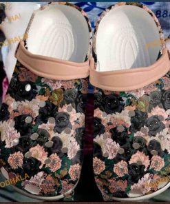 Pug Flowers Garden Clogs