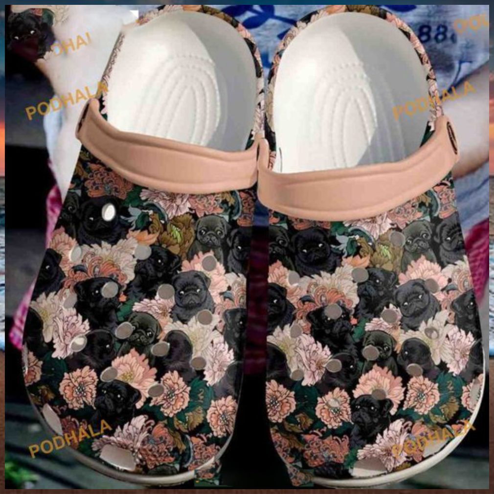 Pug Flowers Garden Clogs Pug Flowers Garden Clogs