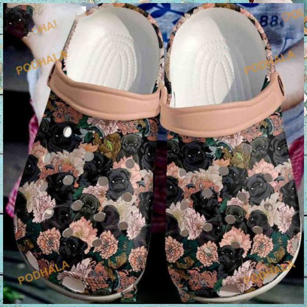 Pug Flowers Garden Clogs Pug Flowers Garden Clogs