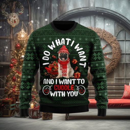 Pug I Want Ugly Christmas Sweater Gift Men Women