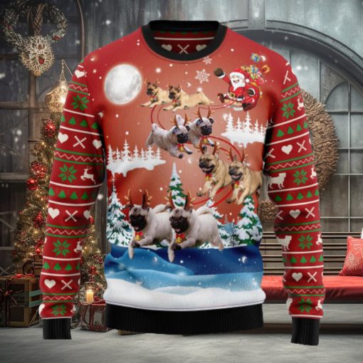 Pug Reindeer Ugly Christmas Sweater Thankgiving Gift Men Women