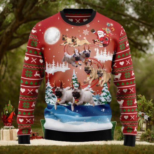 Pug Reindeer Ugly Christmas Sweater Thankgiving Gift Men Women