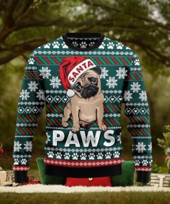 Pug Santa Paws Ugly Christmas Sweater, Custom Ugly Christmas Sweater