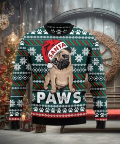 Pug Santa Paws Ugly Christmas Sweater, Custom Ugly Christmas Sweater
