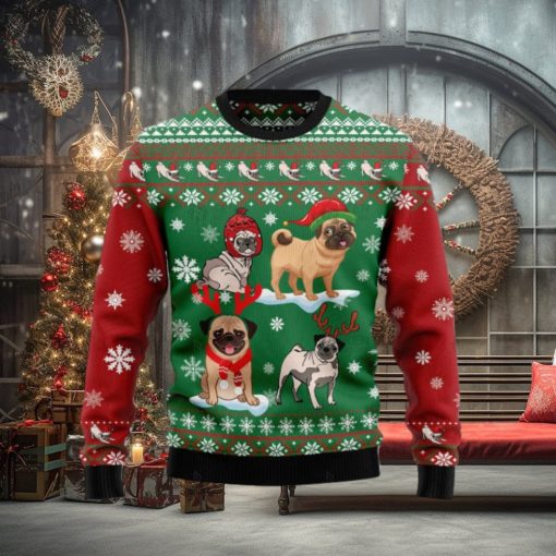 Pug Snow Day Ugly Christmas Sweater