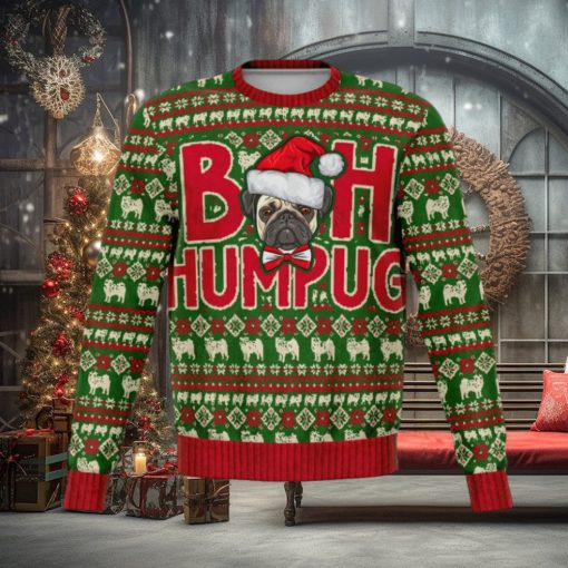 Pug Ugly Christmas Sweater, Pugs Dog Bah Humpug Funny